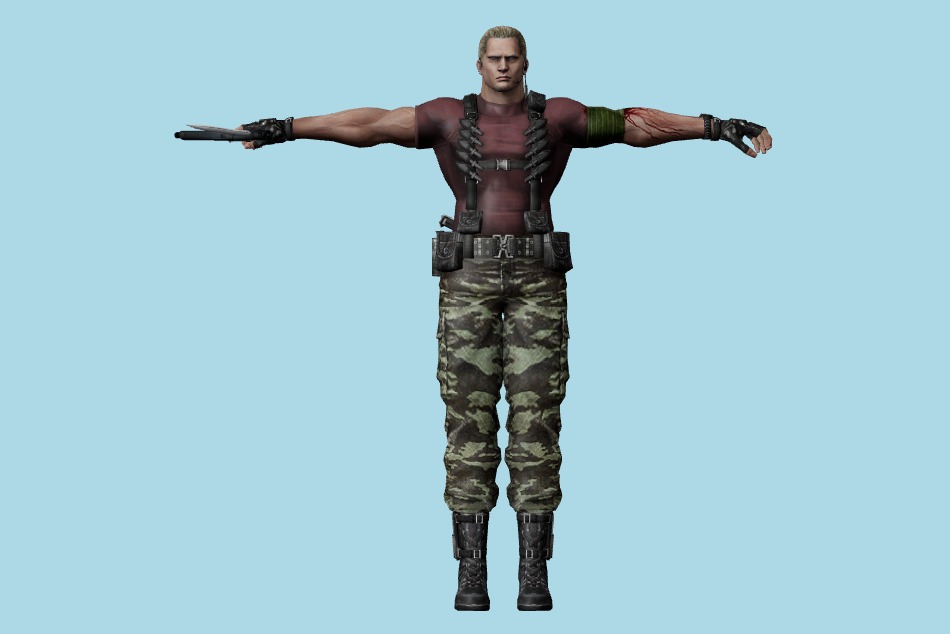 Resident Evil: Chronicles - RE Krauser (Injured) 3d model