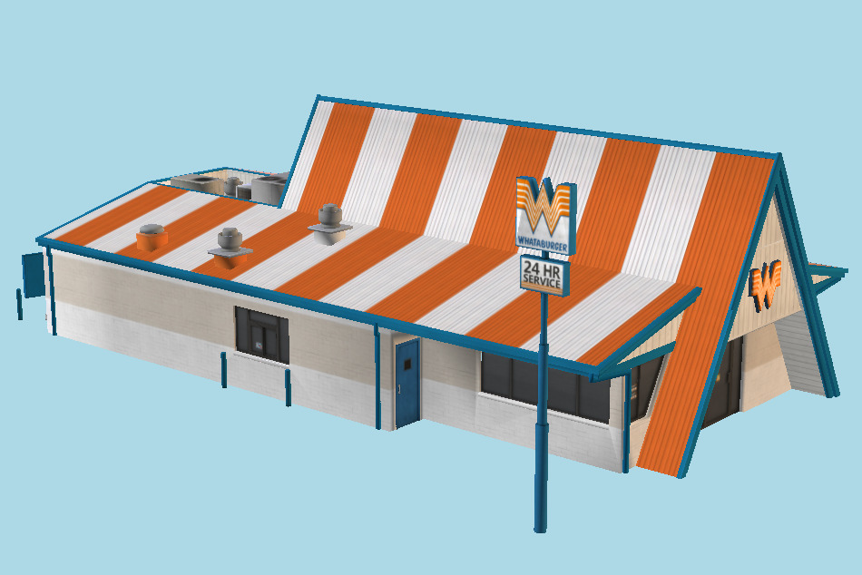 Whataburger Restaurant 3d model