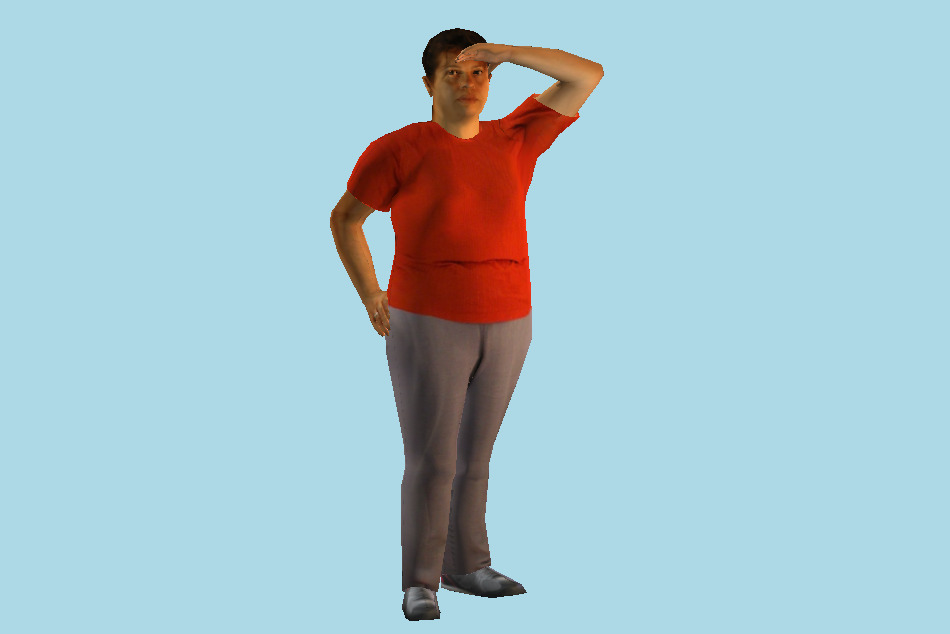 Fat Woman Shading Eyes 3d model