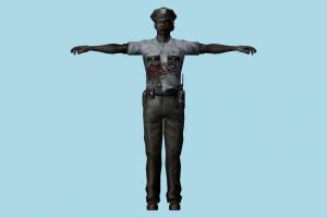 Male Cop 1 Resident-Evil, RE, zombie, resident, evil, people, human, xna, characters, rigged