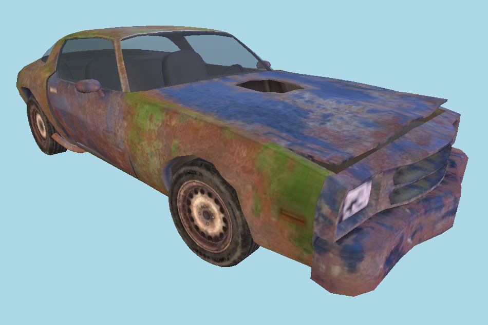 1974 Pontiac Firebird Junker 3d model