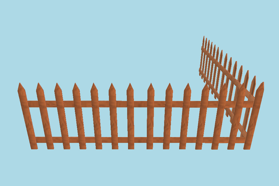 Wooden Fence 3d model