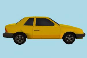 Car Yellow Low-poly car, terminal, truck, vehicle, transport, carriage, red, low-poly