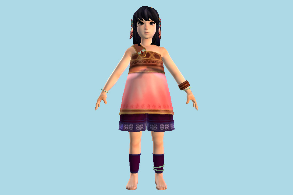 Ancient Chinese Teenage Girl 3d model