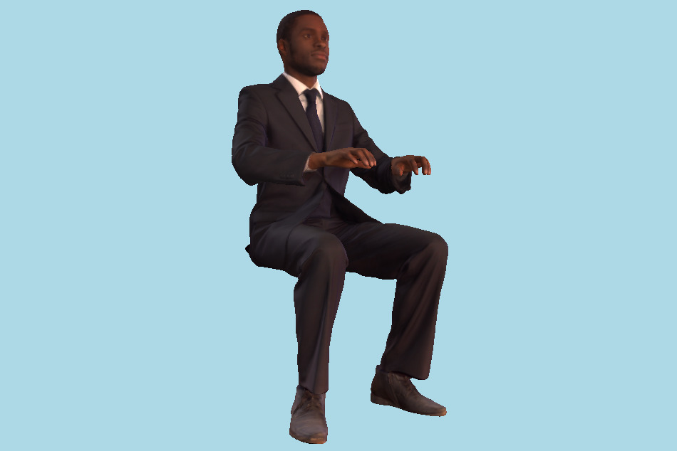 Office Man Working 3d model