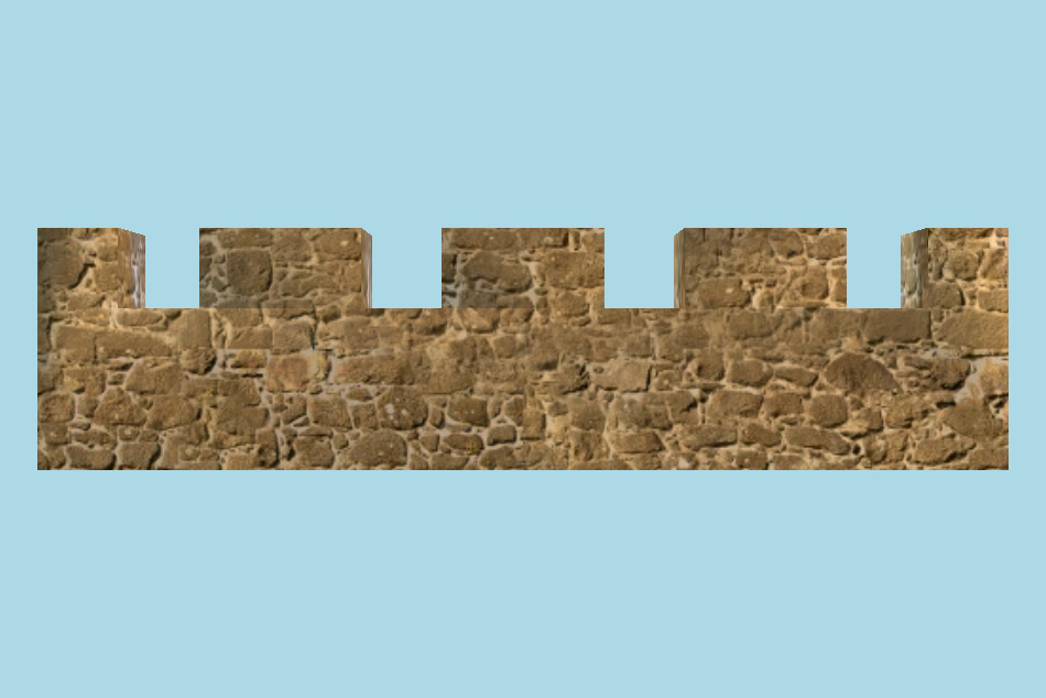 Wall Top with Gaps 3d model