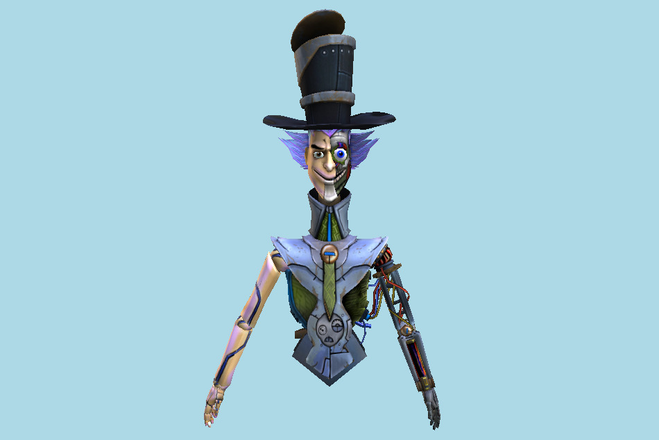 Fantasy Joker Robot Drone with Wires 3d model