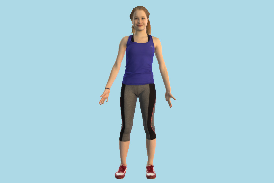 Sports Teenage Girl 3d model
