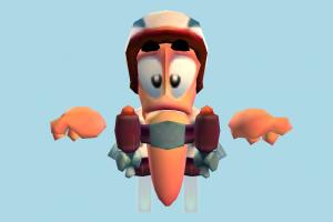 Jet-Pack Worm worms, worm, snake, cartoon