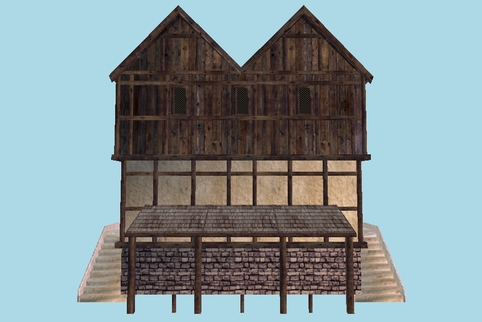 Modular Medieval House 3d model