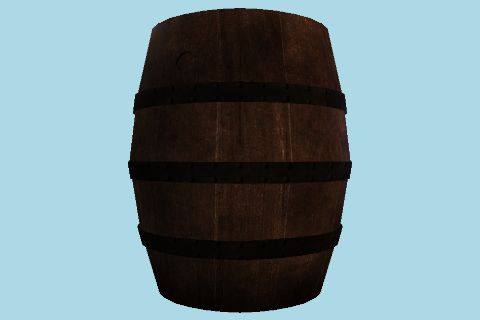 Wooden Barrel 3d model