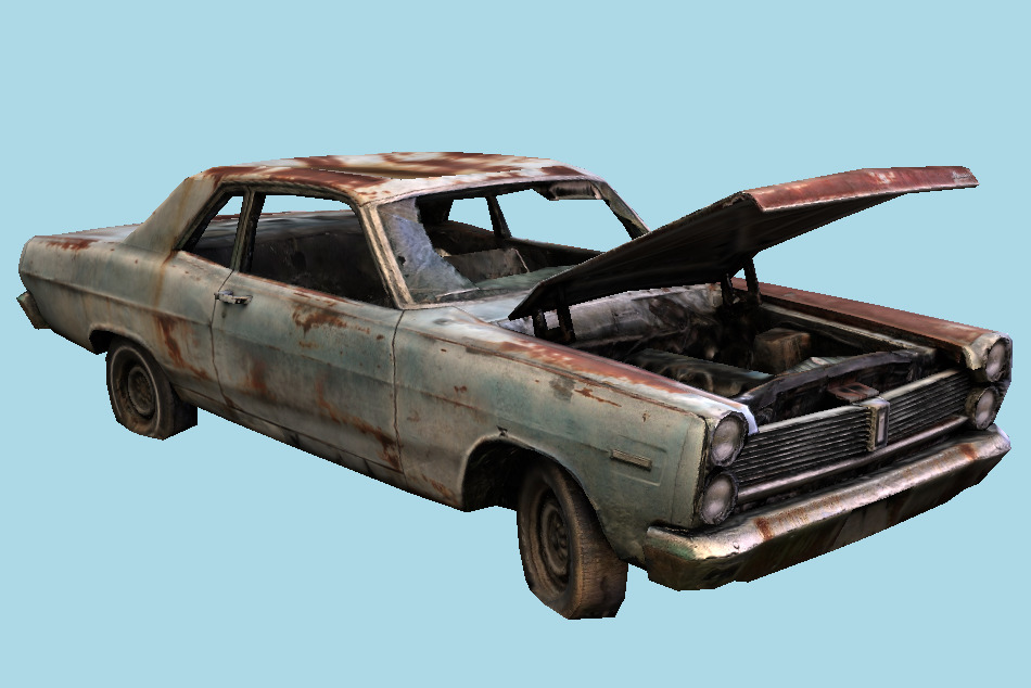 Rusty Car 1960s Coupe 3d model