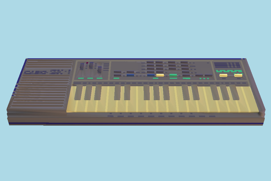 Voxel Art Casio SK-1 Sampling Keyboard 3d model