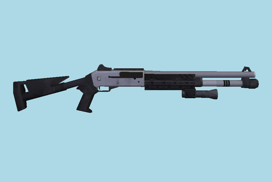 Tactical Shotgun Scope with Laser 3d model