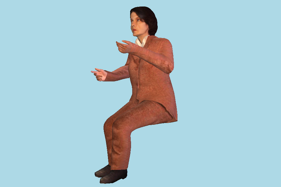 Woman Sitting Talking 3d model