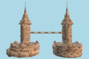 Castle bridge, castle, tower, stronghold, building, build, structure