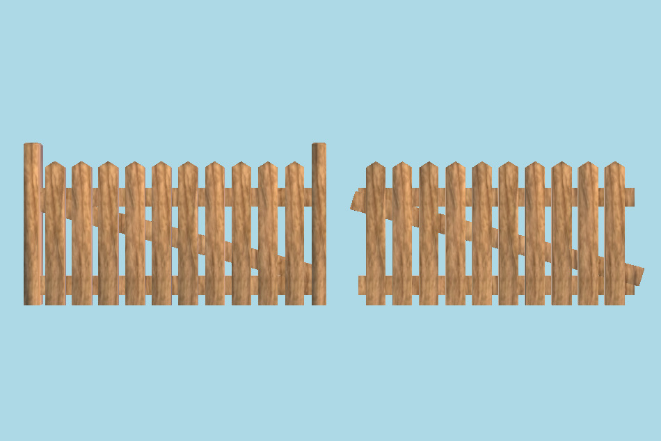 Wooden Fence 3d model