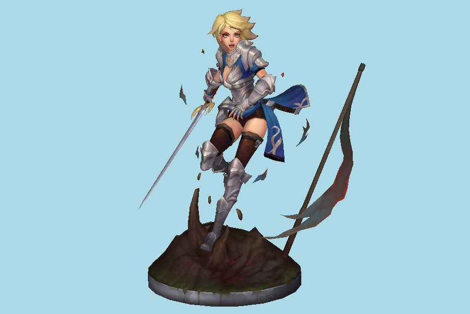European Knight Girl 3d model