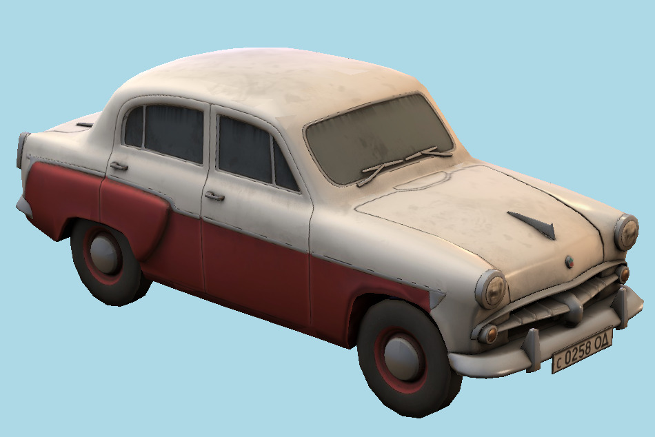 Moskvitch 402 Beetle Car 3d model