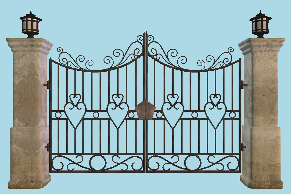Driveway Gate Old 3d model