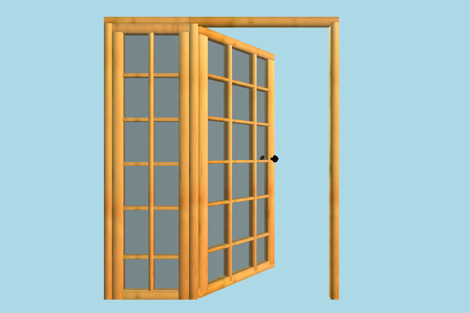 Opened Patio Door 3d model