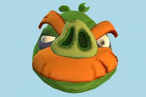 Foreman Angry-Birds, Foreman, pig, animal, head, cartoon, toon