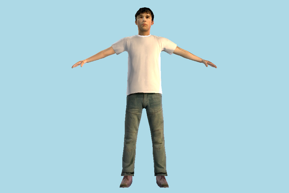 Casual Boy Standing 3d model