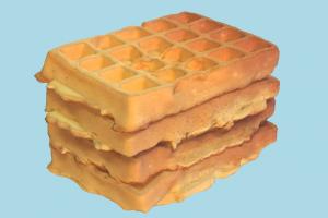 Waffle waffle, ihop, bread, breakfast, food, sweets, cake, dessert, pastry, scanned