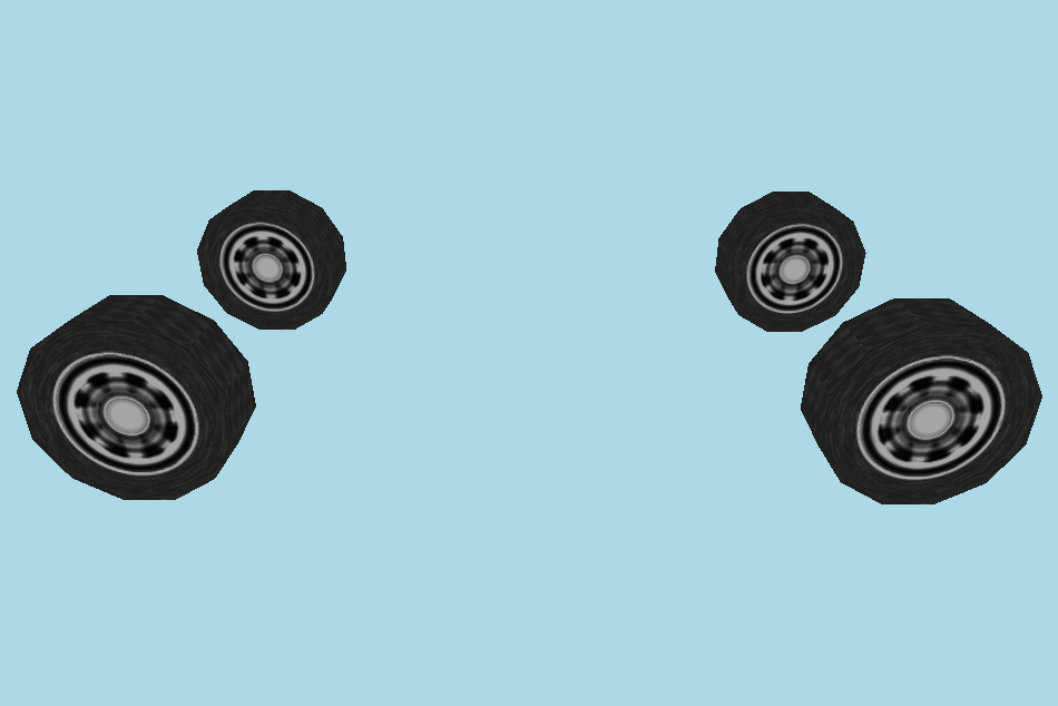 Car Wheels (4 Tires) 3d model