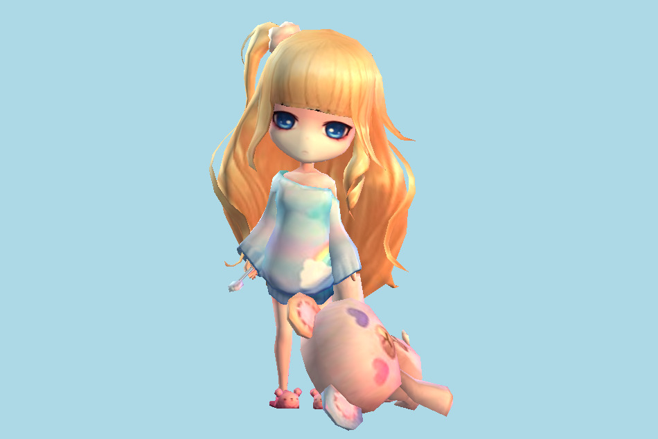 Summoners War Sleepy Occult Lolita Girl 3d model