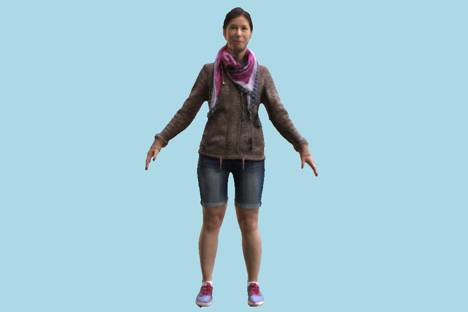 Woman in a Shawl 3d model