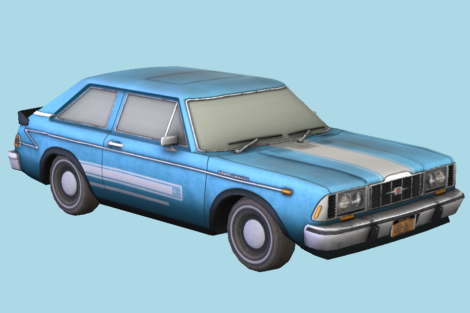 1970s Hot Hatchback Car 3d model