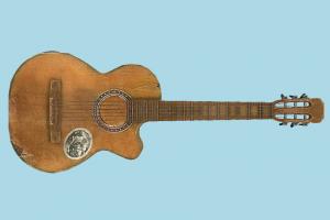 Classic Guitar guitar, music, song, romance, low-poly, object