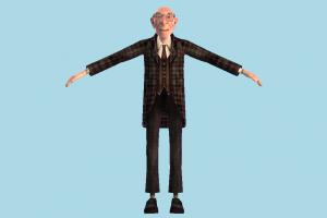 Grandpa Joe teacher, professor, doctor, old-man, grand-father, aged, male, man, people, human, character, cartoon