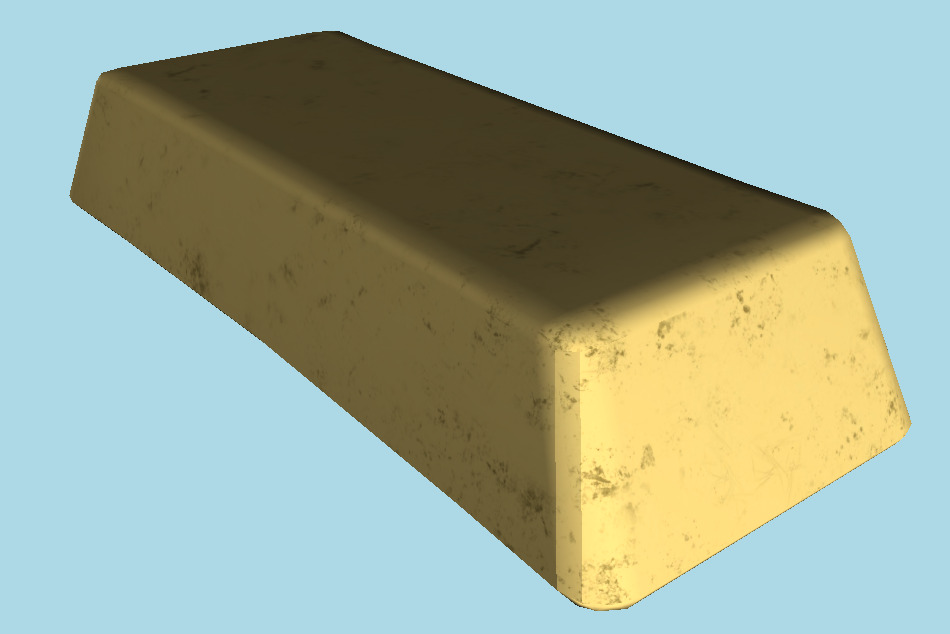 Large Gold Ingot 3d model