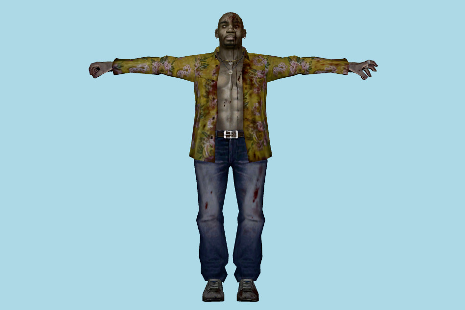 Bloody Zombie Man 3d model