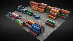 cargo containers terrain set photoscan terrain, drone, set, containers, cargo, photoscan, photogrammetry, scan, air
