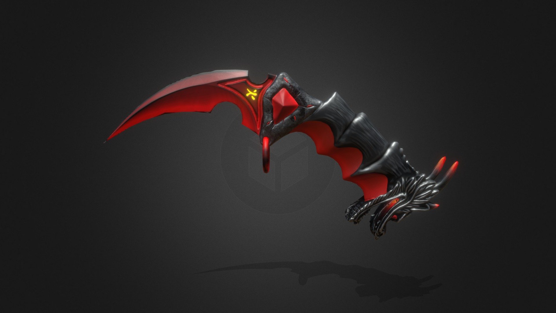Hello, everyone. I'd like to share my dragon karambit model. Game ready project with optimize poly count 3d model