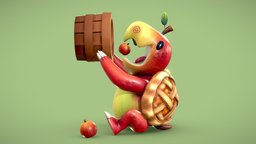 Snapple Turtle dae, turtle, sculpt, cute, apple, pie, cutecreature, piperthibodeau, substancepainter, substance, maya, character, creature, zbrush, daesdc2022, daesdc2023, daesdc2023ccw, snappleturtle
