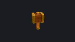 Hammer hammer, game-asset, handpainted, wood