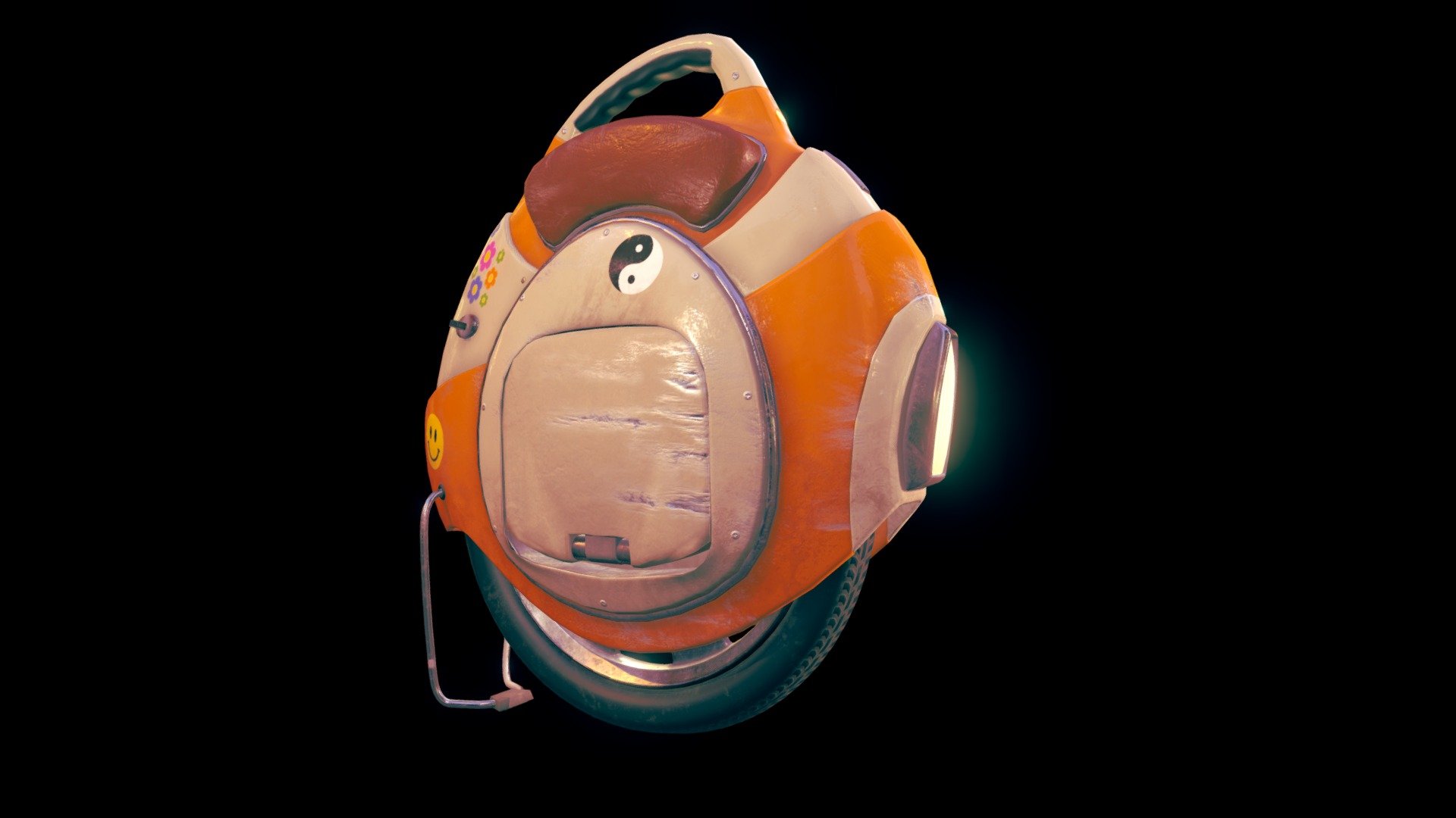 I love riding unicycles and decided to design my own. Contains 2K PBR textures 3d model