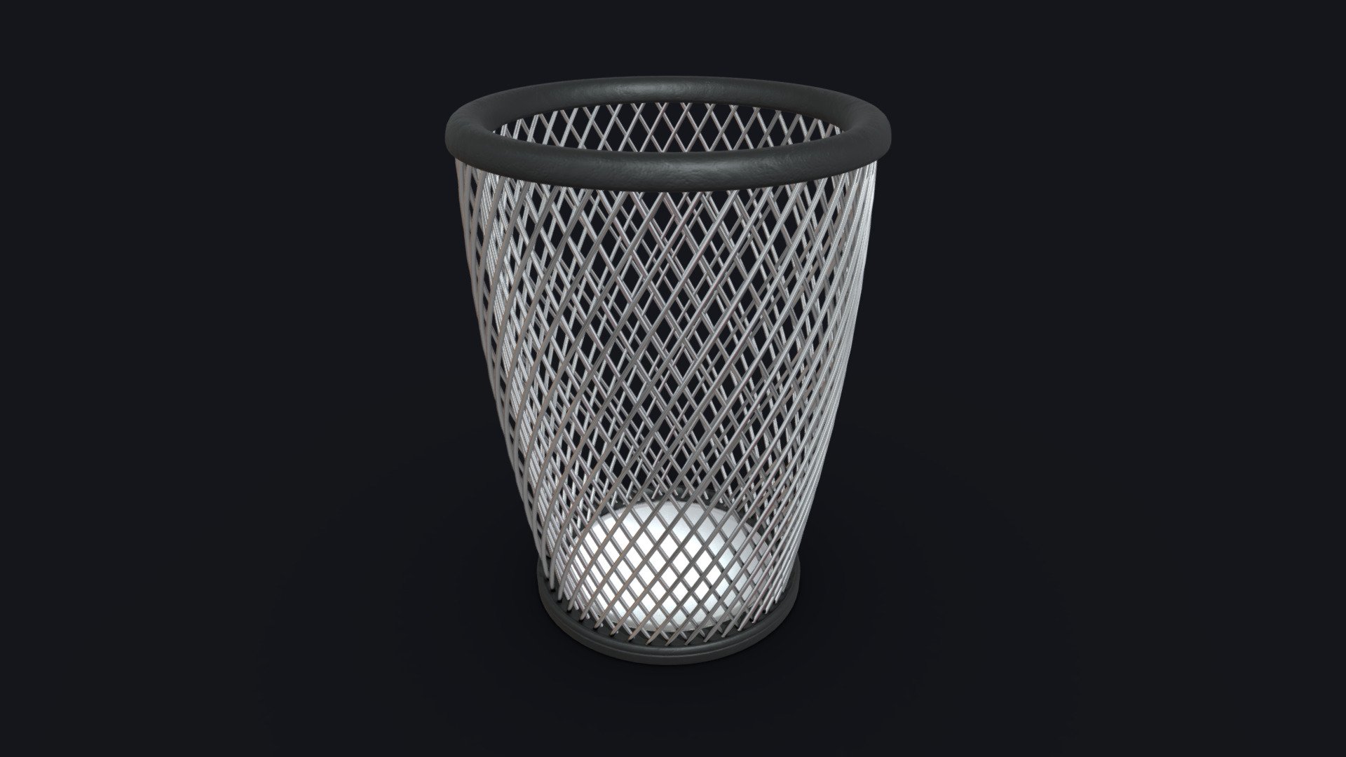 A realistic, high poly office trash bin 3d model