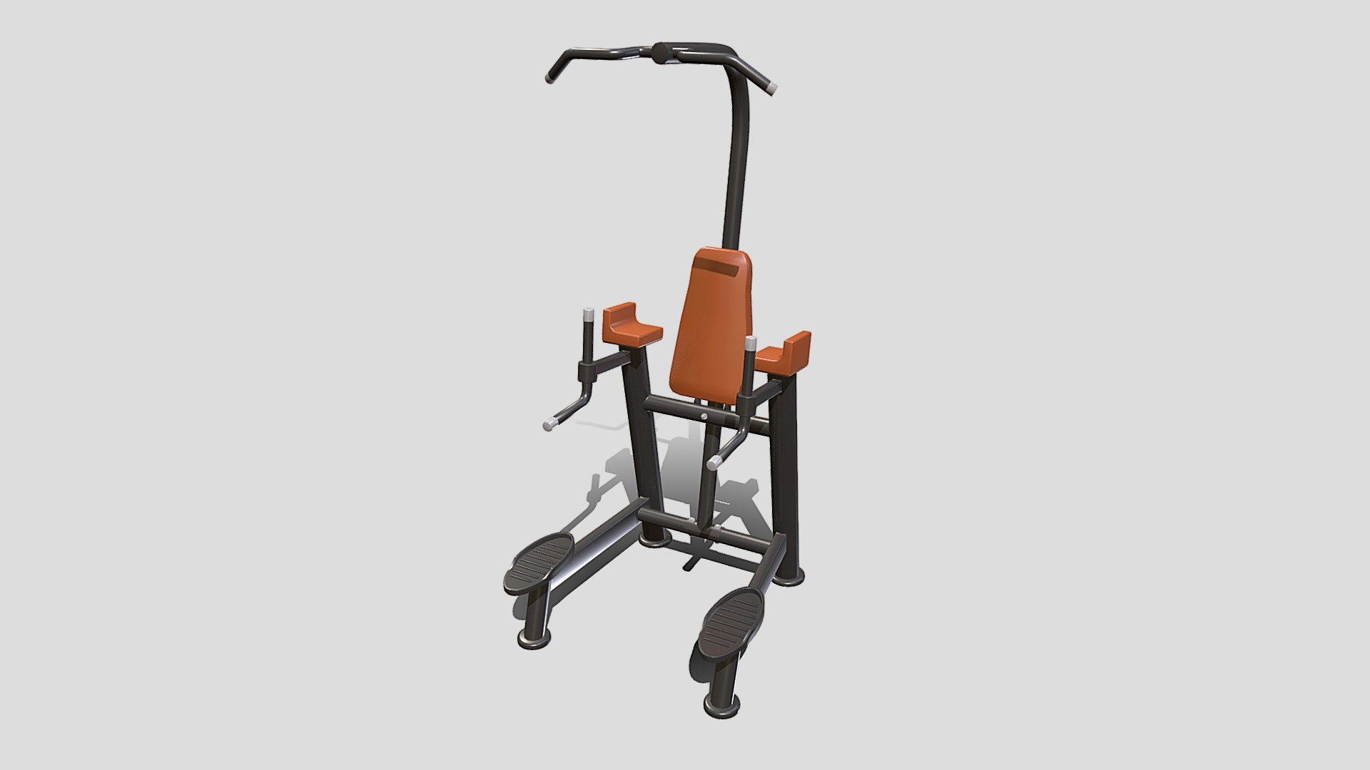 Gym machine 3d model built to real size, rendered with Cycles in Blender, as per seen on attached images. 

File formats:
-.blend, rendered with cycles, as seen in the images;
-.obj, with materials applied;
-.dae, with materials applied;
-.fbx, with materials applied;
-.stl;

Files come named appropriately and split by file format.

3D Software:
The 3D model was originally created in Blender 3.1 and rendered with Cycles.

Materials and textures:
The models have materials applied in all formats, and are ready to import and render.
Materials are image based using PBR, the model comes with four 4k png image textures.

Preview scenes:
The preview images are rendered in Blender using its built-in render engine &lsquo;Cycles'.
Note that the blend files come directly with the rendering scene included and the render command will generate the exact result as seen in previews.

General:
The models are built mostly out of quads.

For any problems please feel free to contact me.

Don't forget to rate and enjoy! - Chin Up And Dip Station V1 - Buy Royalty Free 3D model by dragosburian 3d model