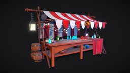 Christmas Market Stall winter, new, market, stall, festival, props, holidays, carnival, newyear, marketplace, potions, maya, fantasy, magic, light, holiday-decorations