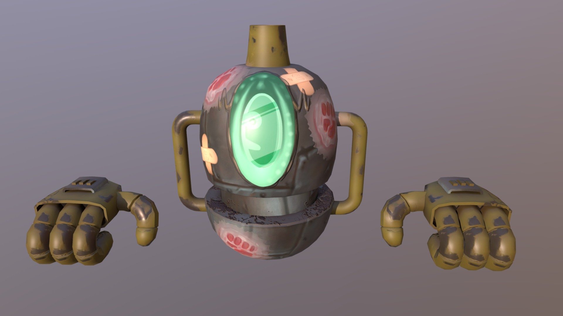 Cartoon robot that I created, modeled, unwraped and textured by myself 3d model