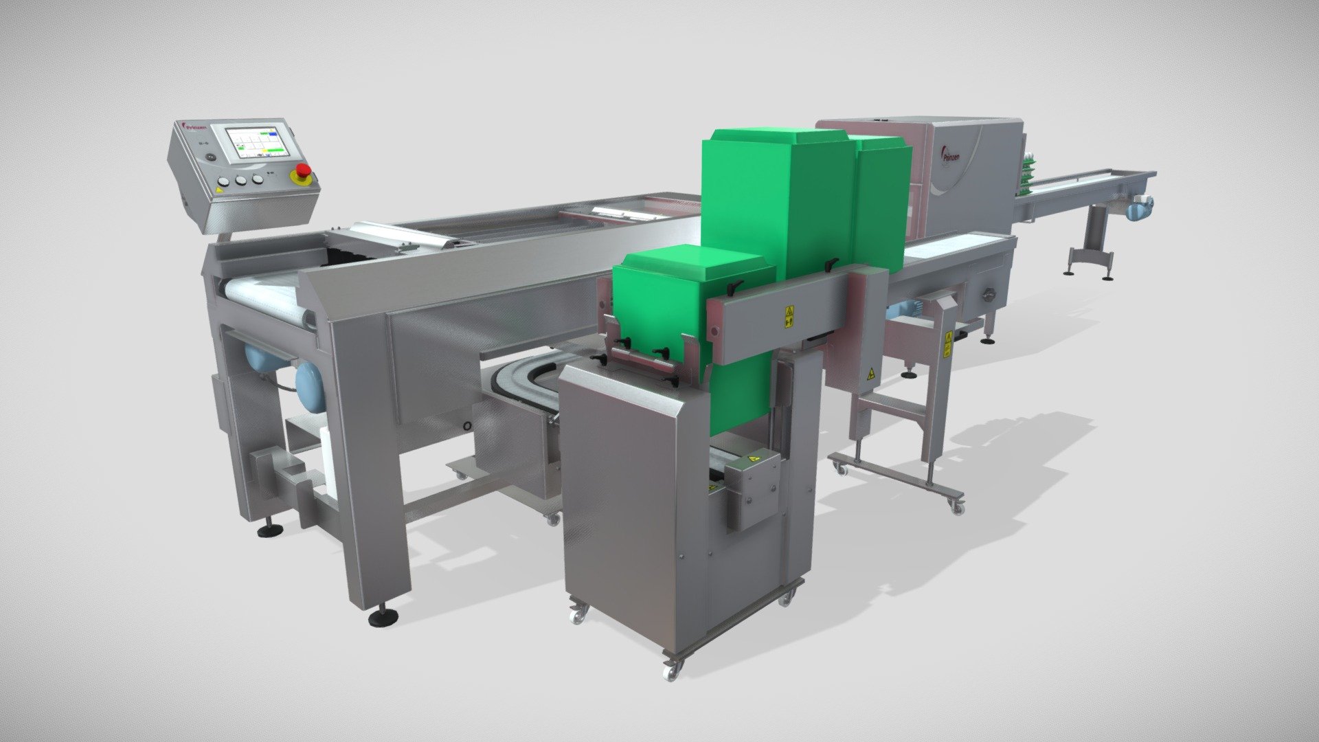 The Speedpack automatic egg packer handles and packs eggs quickly yet carefully on 30 cell trays. Thanks to the compact design of the machine, you will especially appreciate the complete overview of the entire egg packing process. It allows you to spend more time on checking the quality of the eggs. 

The Speedpack 110 has a capacity of 40,000 eggs per hour. It provides the highest capacity per square meter of available footprint in the market. Prinzen's machines are built with high quality materials to ensure a long lifetime.

** Due to the complex animation this model only works in AR mode on an Apple A14 Bionic processor, simular or higher. 
You can try the simplified version here: https://sketchfab.com/3d-models/speedpack-110-simplified-version-fbaec73c36514fdb86bdc1cb9c4172fa - Speedpack 110 - 3D model by vencomaticgroup 3d model