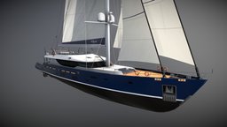 Sailing Yacht LAquila yacht, sailing, substancepainter, substance, vehicle, ship, boat