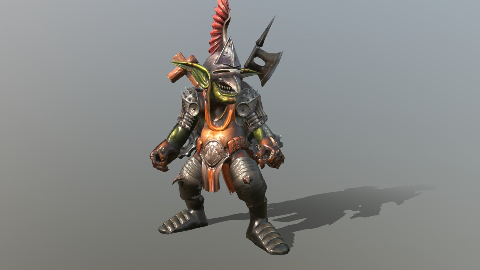 A Goblin Asset.

The 3d file format is FBX, if you need 3dMax file format, email me please.

INSIDE:




FBX Model. 14192 triangles.

4 FBX Animations.Idle, Run, Hit, Attack.

Albedo Texture, Normal Map. Each one is 1024x1024.
 - Goblin - Buy Royalty Free 3D model by Fubbi (@electricToy) 3d model