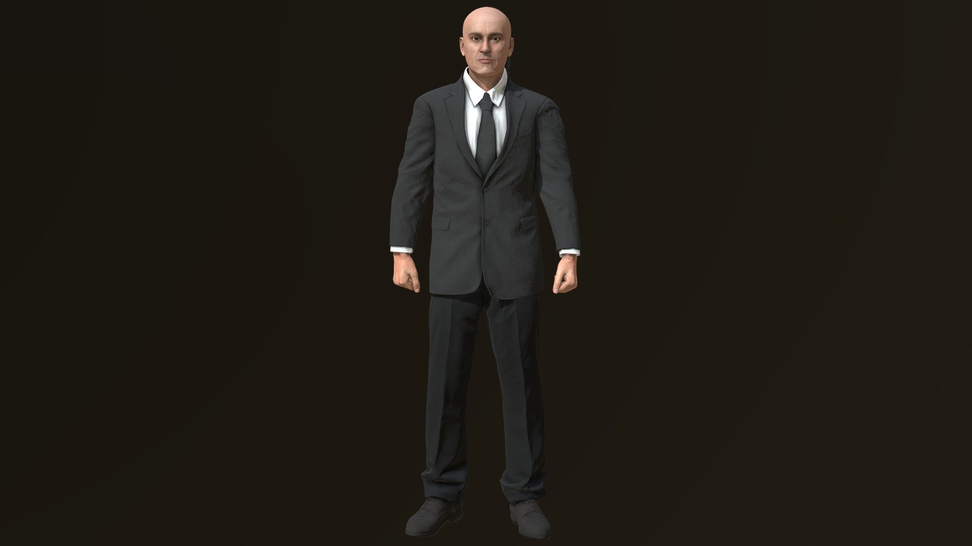 Agent Security:
Complete archive in additional file.

Character in A-pose ( Game Version).




High details.

Highres unique textures.

Rigged.

Use same standard unreal mannequin skeleton. Can handle the same animations as Unreal mannequin from marketplace.

Highres Texturesets.

Professional Uv Layout.

Character mesh.

Rigged, with high definition textures.

Texture types:




Albedo (Diffuse).

Normal.

Roughness.

Metallness.

ORM(Unreal Engine).
 - Agent PBR Game Ready - Buy Royalty Free 3D model by lidiom4ri4 3d model