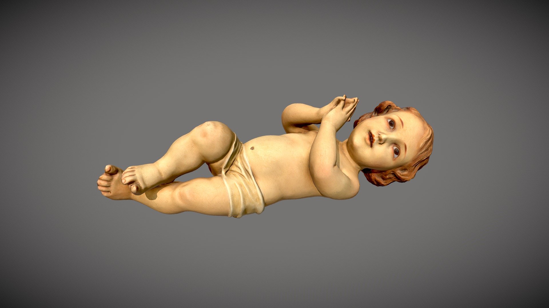 Talla de madera policromada 3d model